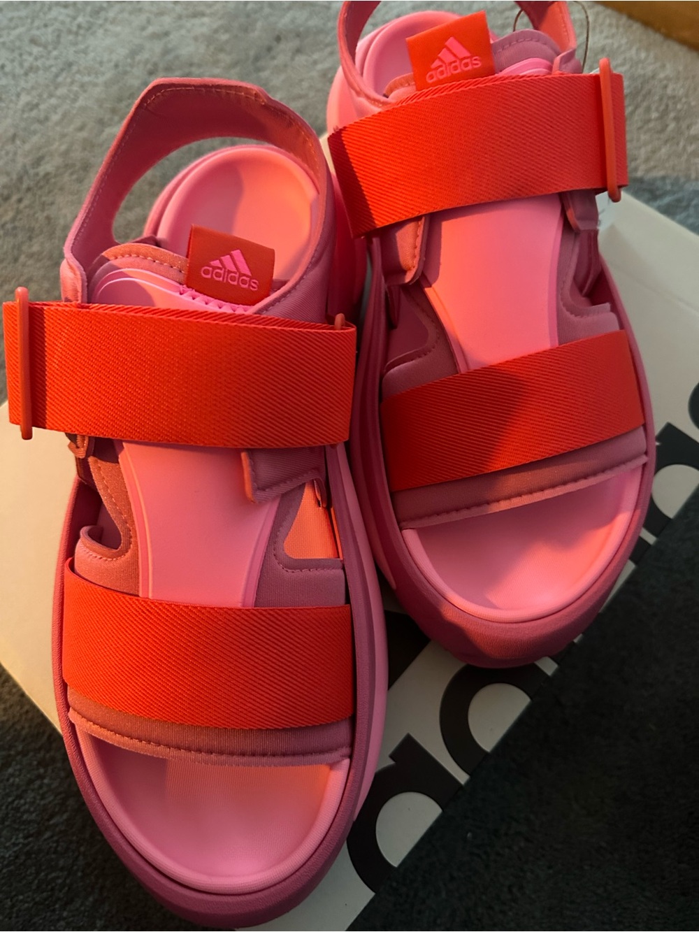 adidas Women’s Pink & Red Mehana slide Sandals